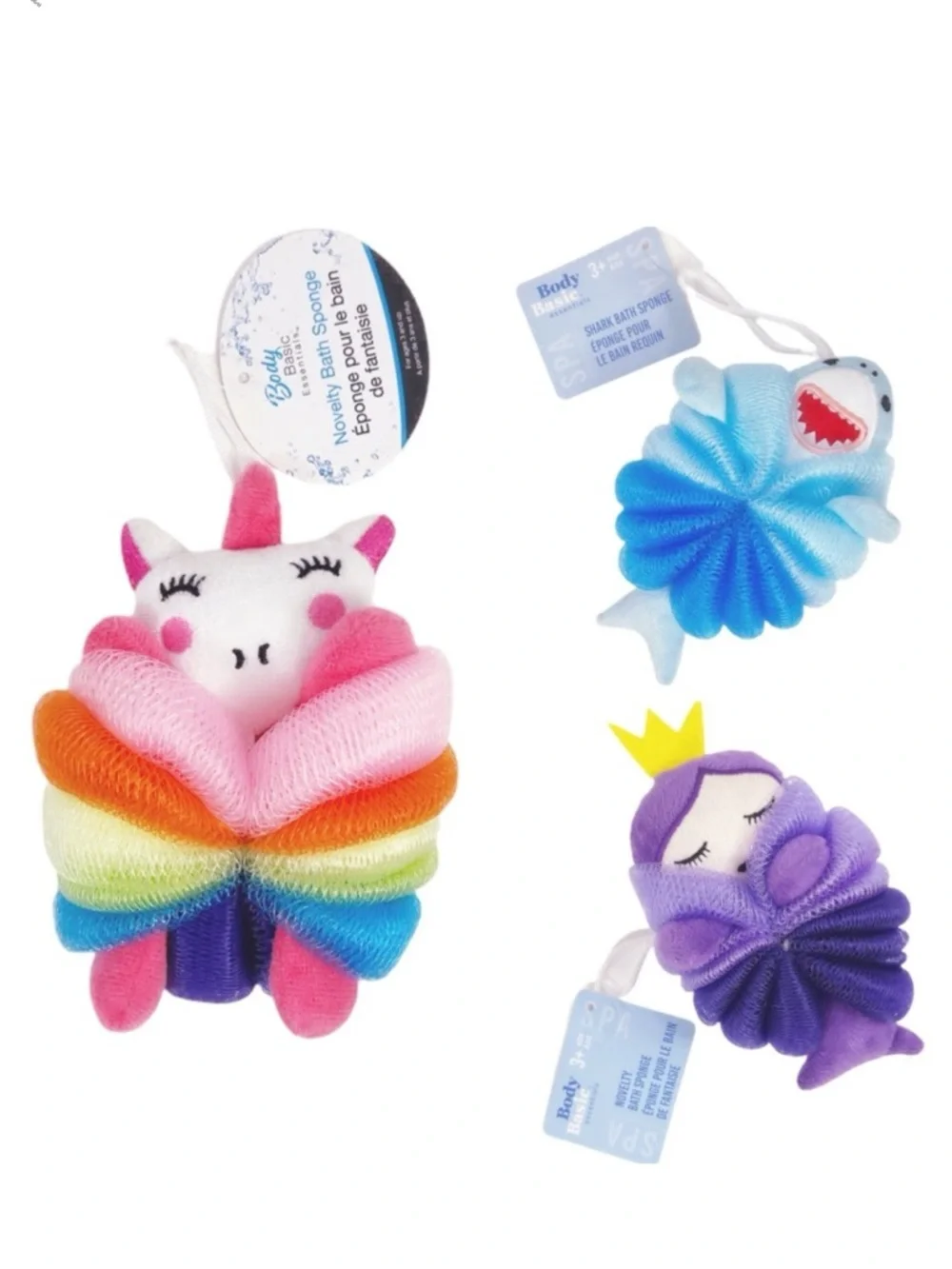 Kids Loofah Shark Mermaid Unicorn Gentle Exfoliating‎ Reusable Bath Sponge